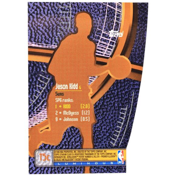 1998 Topps Stadium Club Triumvirate Luminous #T5c Jason Kidd PSA 9 Phoenix Suns - Picture 5 of 5